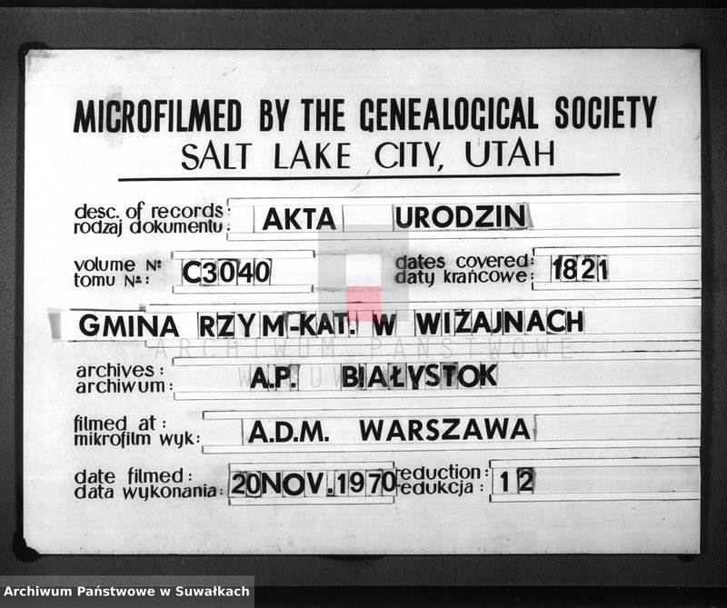 image.from.unit.number "Akta urodzonych gminy wiżańskiey obwodu seyneńskiego, w województwie augustowskim od dnia 1-go stycznia do dnia ostatniego grudnia 1821 roku"