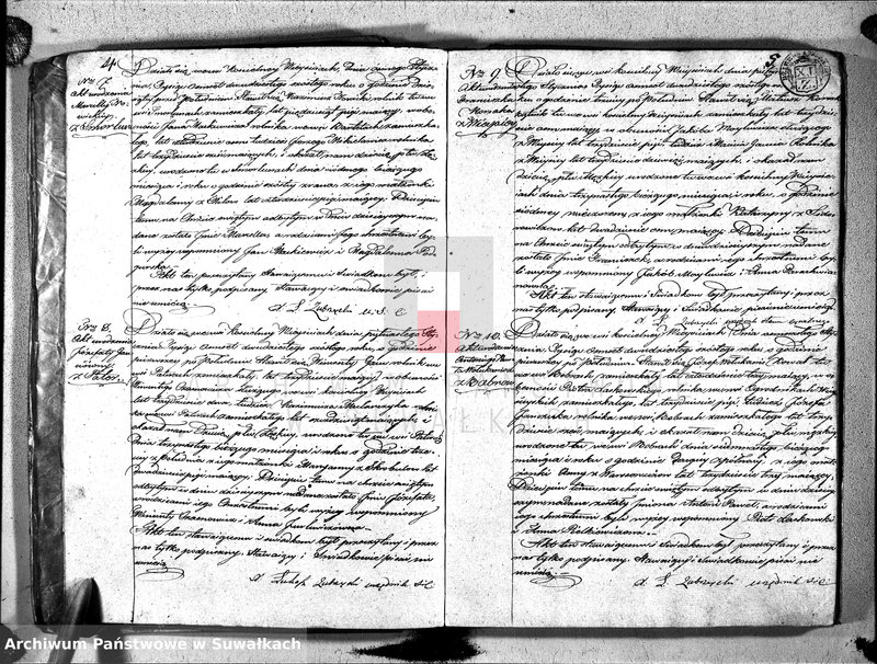 image.from.unit.number "Duplikat aktów urzędnika stanu cyvilnego względem urodzenia, małżeństwa i zeszłych parafii wieysieyskiey na rok 1826, tom I"