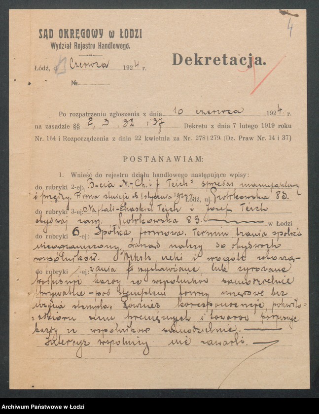 Obraz 6 z jednostki "Bracia N.Ch. I J.Teich- handel przędzą"