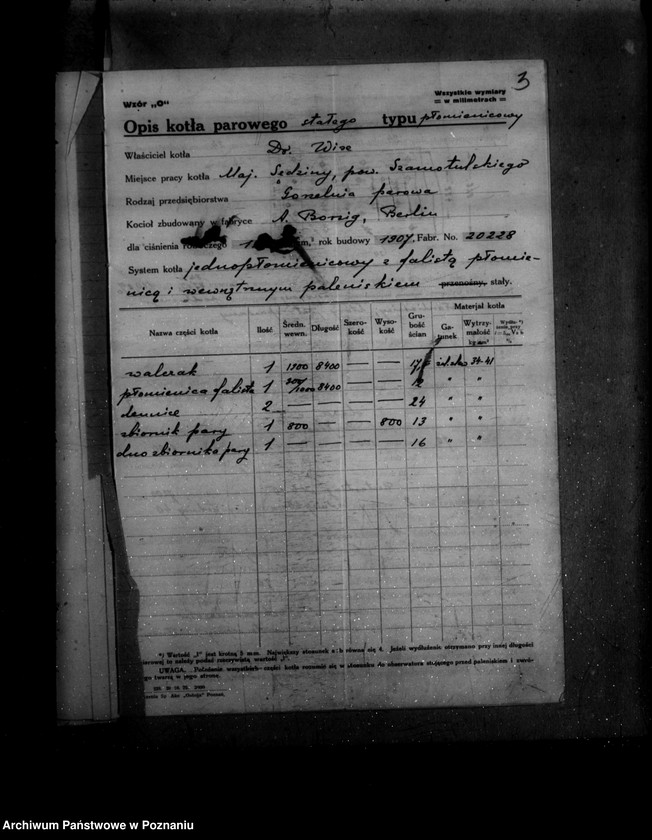 Obraz 7 z jednostki "Gorzelnia parowa dr Wizy majętność Sędziwy powiat szamotulski nr woj. kotła 1371"