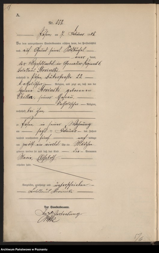 Obraz 20 z jednostki "Księga miejscowa urodzeń tom II"