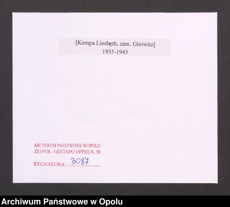 Obraz 2 z jednostki "[Kempa Liesbeth, zam. Gleiwitz]"
