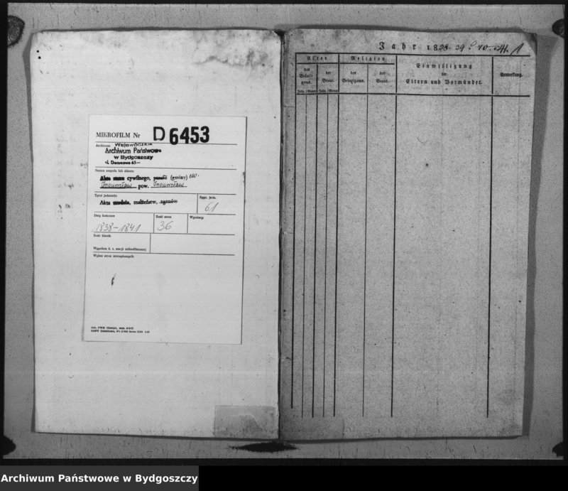image.from.unit.number "Verzeichniss der Getrauten aus der evangel. Stadt- und Landgemeinde von Inowrazlaw Jahr 1838 bis 1841"