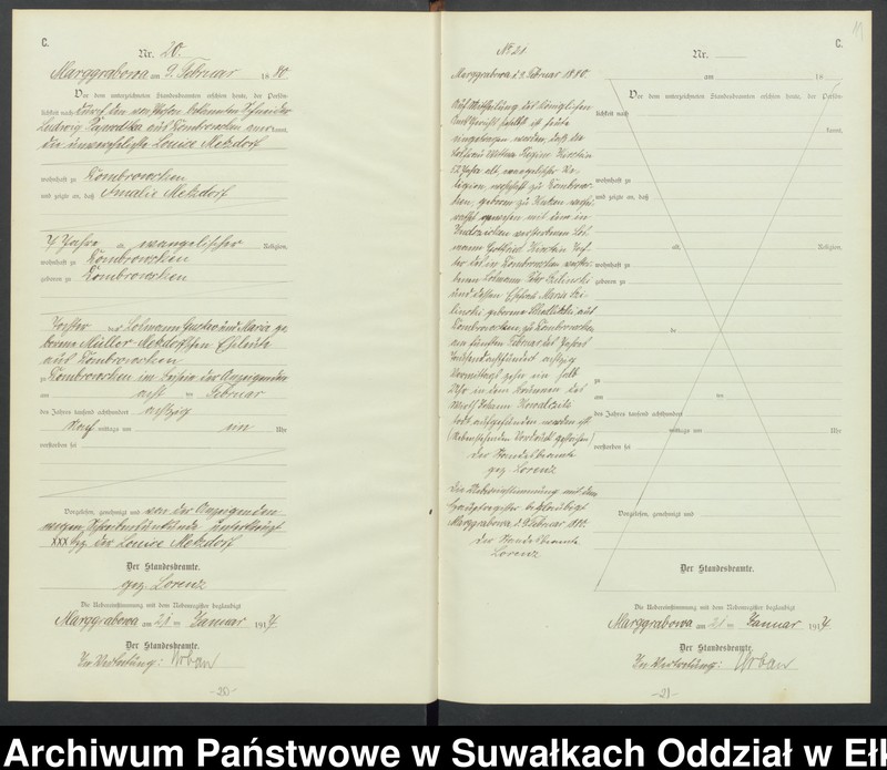 image.from.unit.number "C1.Sterbe-Register (Haupt-Register)Standesamt Marggrabowa Landbezirk vol. I No.1 bis 205"