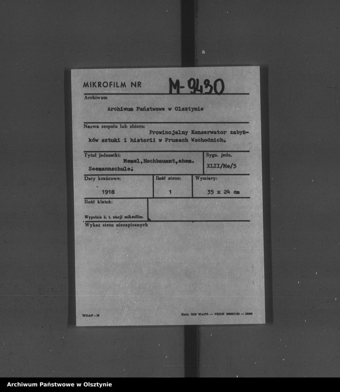 image.from.unit.number "Memel, Hochbauamt, ehemalige Seemannsschule"