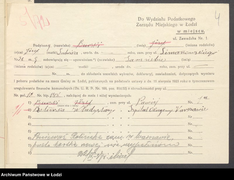 image.from.unit.number "Księga inwentarzowa nieruchomości m. Łodzi ul. Pawia"