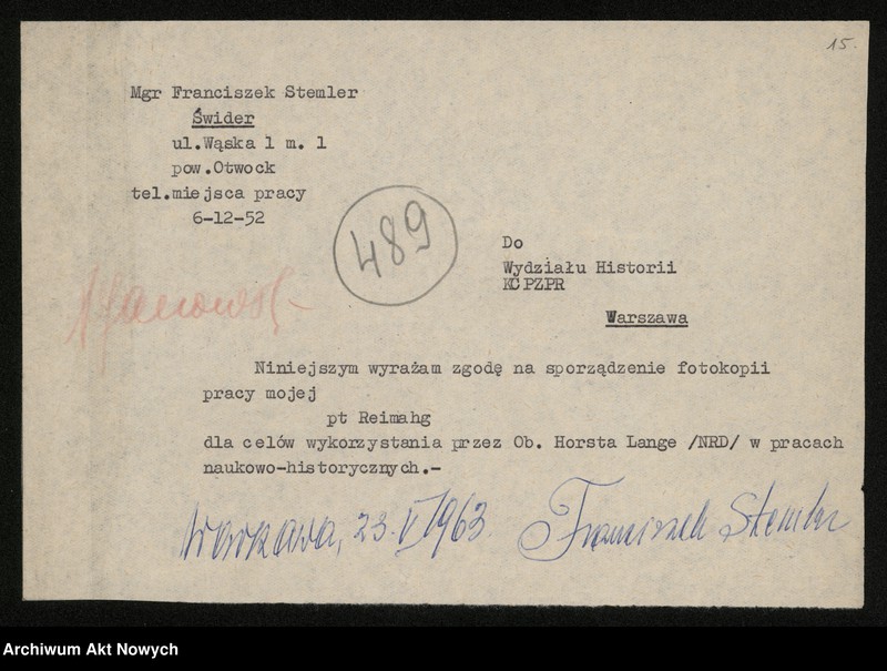 image.from.unit.number "Obozy koncentracyjne w Neuenhamme, Płaszowie, Turyngii /"Reimagh"/, więzienie na Pawiaku, martyrologia dzieci żydowskich, spis osób wywiezionych z pow. bielskiego. Opracowania, spisy, wykazy."