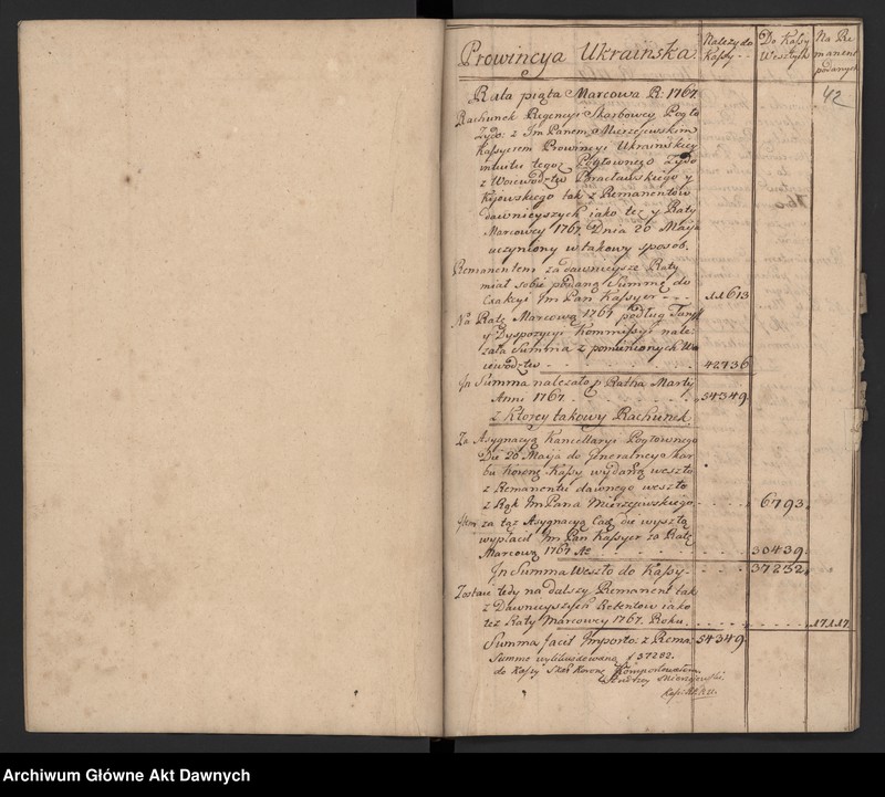 image.from.unit.number "Księga wpłat do kasy generalnej Skarbu Koronnego."