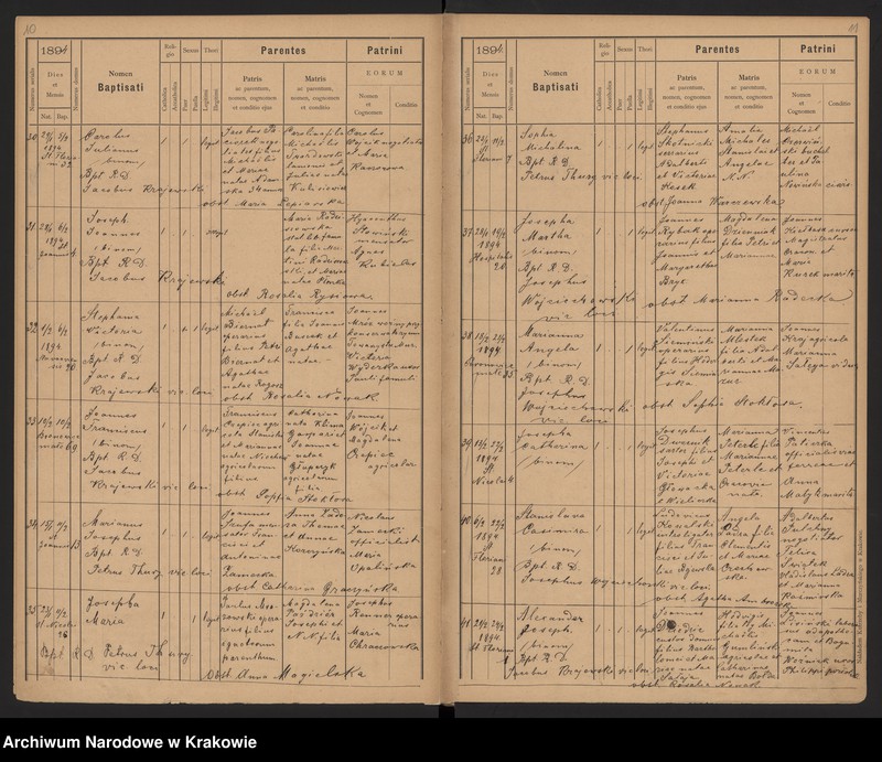 Obraz 9 z jednostki "Wtoropisy Ksiąg urodzonych par. N. P. Marii z lat 1890-1894"