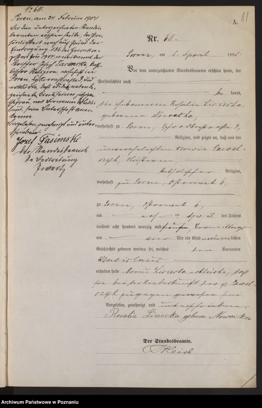 Obraz 14 z jednostki "Księga urodzeń t. II"