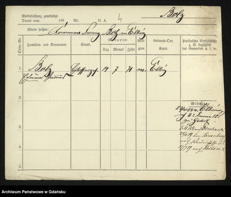 image.from.unit.number "Karty meldunkowe: Bolz - Bonin"