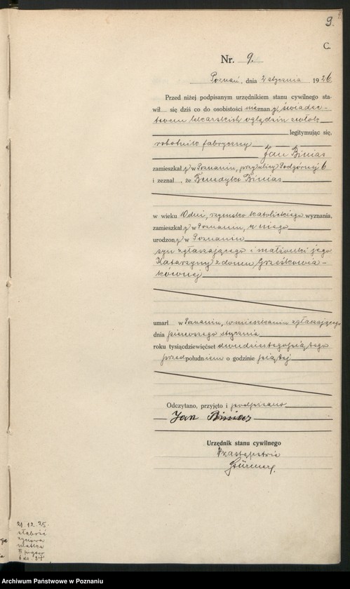 Obraz 11 z jednostki "Księga miejscowa zgonów tom I [Rejestr główny zgonów]"