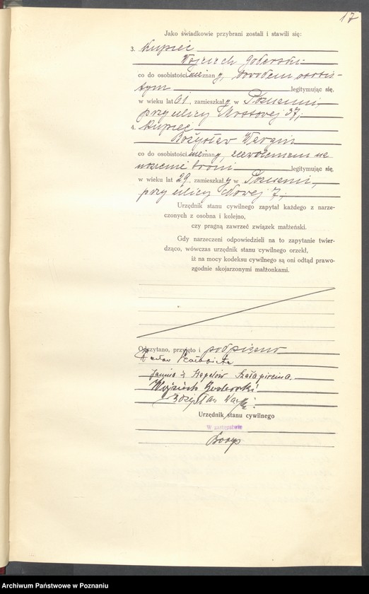 Obraz 19 z jednostki "Księga miejscowa małżeństw tom III [Rejestr główny małżeństw]"