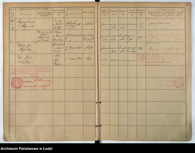 Obraz 19 z jednostki "[Księga ludności stałej m. Łodzi guberni piotrkowskiej nr domu 661-673]"