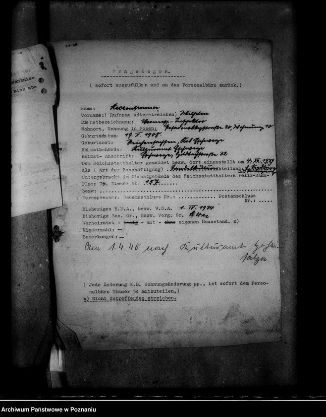 Obraz 11 z jednostki "Bewerbungen um Anstellung von Beamten"