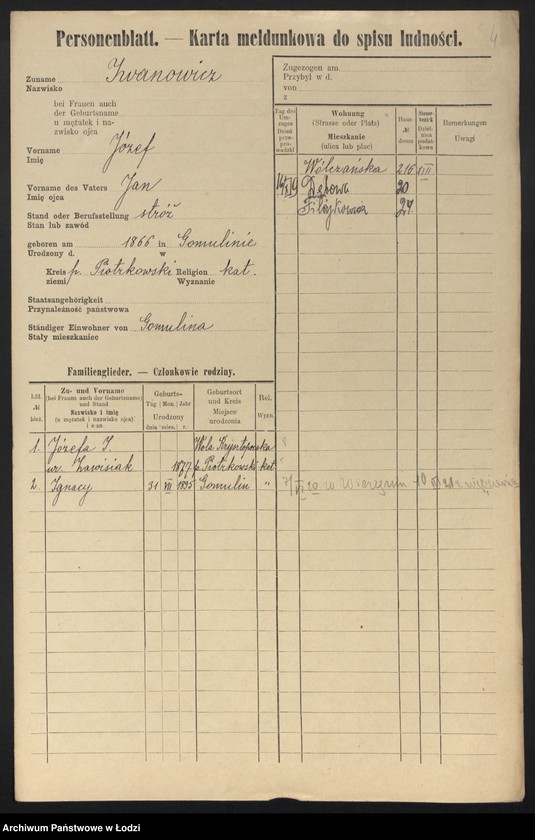 Obraz 6 z jednostki "[Spis ludności Łodzi] Iwanowicz - Izydorowicz"