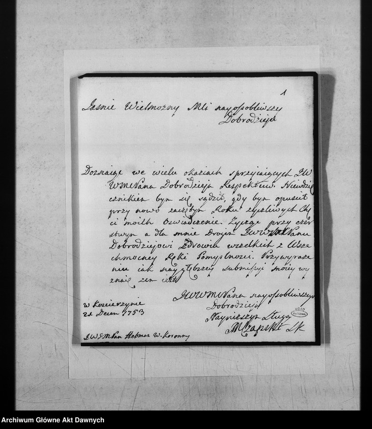 Obraz z jednostki "Do Branickiego Jana Klemensa, kaszt.krak., het.w.kor."