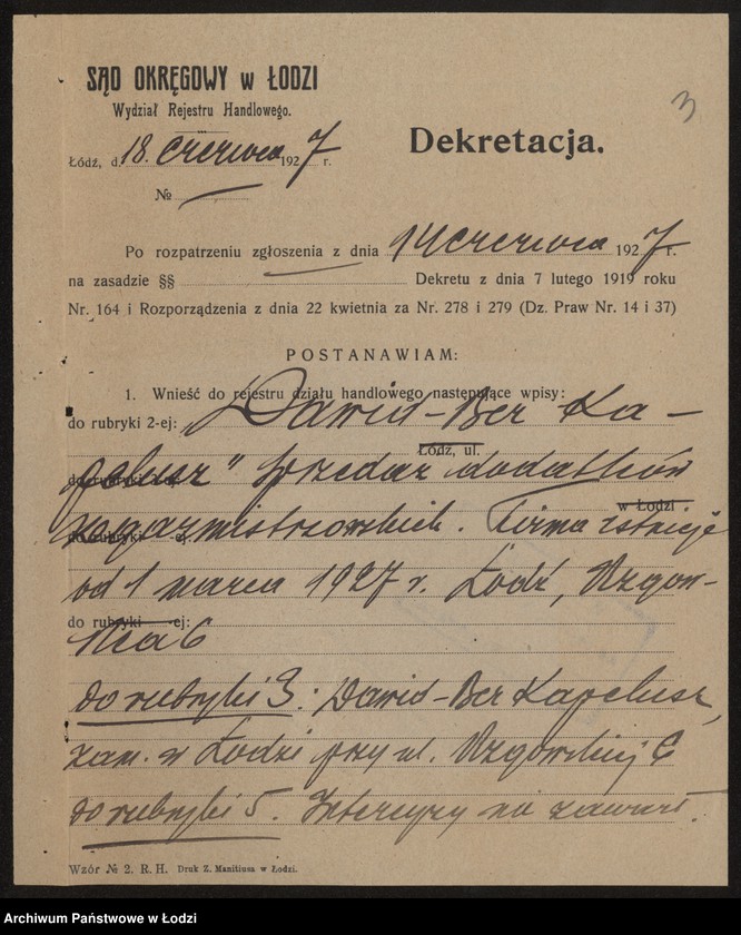 Obraz 5 z jednostki "Dawid – Ber Kapelusz- sprzedaż dodatków zegarmistrzowskich"