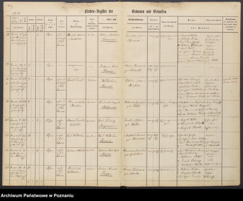 Obraz 7 z jednostki "Duplikat der Register der Gebornen, Getauften, Getrauten und Verstorbenen"