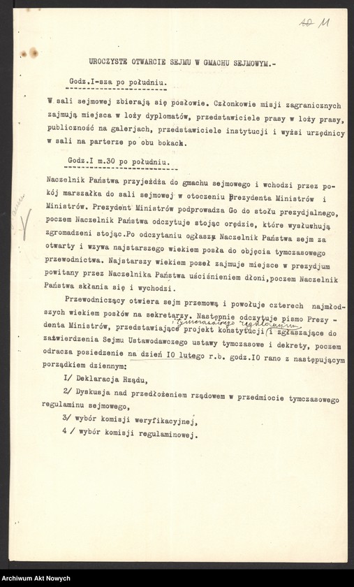 image.from.unit.number "(Udział Naczelnika Państwa w różnych uroczystościach), tom I"