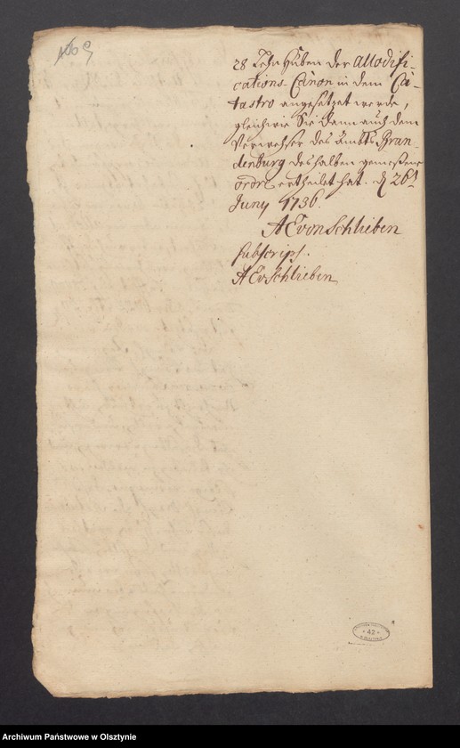 image.from.unit.number "Eisenbart [Eisenbarth], H. [Haupt] A. [Amt] Brandenburg [Pokarmin]. Acta das Gesuch der Universität um Niederschlagung des Allodificationscanons"
