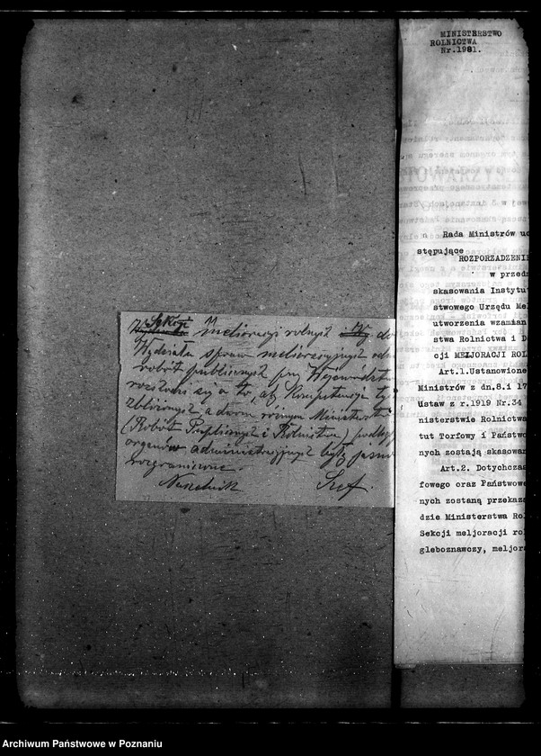 Obraz 19 z jednostki "Sprawy szczegółowo-- administracyjne. Melioracje rolne i torf."