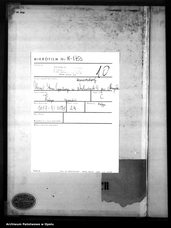 image.from.unit.number "Sterbe-Neben-Register Standesamtsbezirks Hennersdorf 1877"