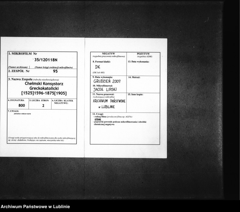Obraz 2 z jednostki "Akta Konsystorza Chełmskiego. Nestor Horoszewicz [administrator parafii Złojec i Kosobudy, proboszcz parafii Chmielek]"
