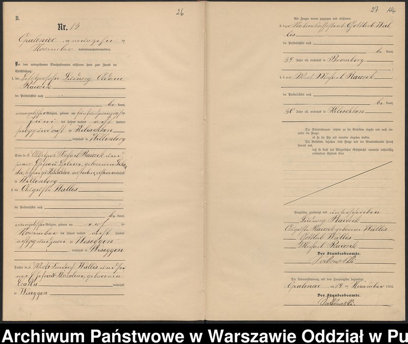 Obraz 17 z jednostki "Księga małżeństw parafii ewangelicko-augsburskiej w Opaleńcu"