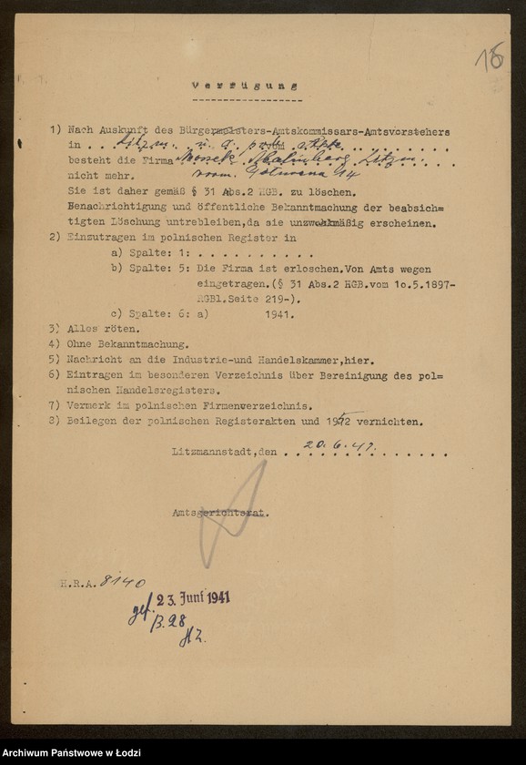 Obraz 18 z jednostki "Moszek Malinberg- sprzedaż art. kolonialnych, spożywczych i owoców"