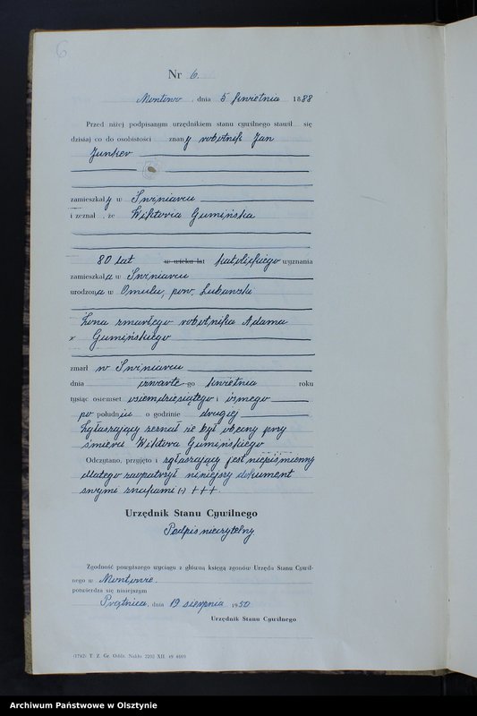 image.from.unit.number "Księga zgonów Nr 1 - 38,1 - 42,1 - 45 i 1 - 62 /brak lat 1890 - 1895/ /przepisana w języku polskim z oryginału niemieckiego w dniach16.07.-22.08.1950"