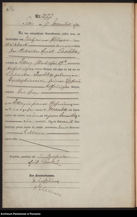 Obraz 19 z jednostki "Księga urodzeń t. VI"