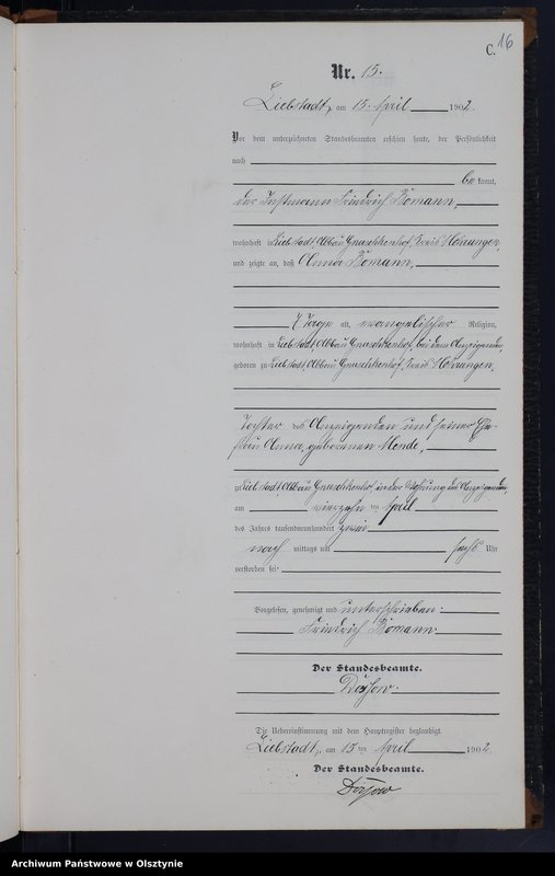 Obraz 18 z jednostki "Sterbe-Neben-Register Nr 1 - 52"