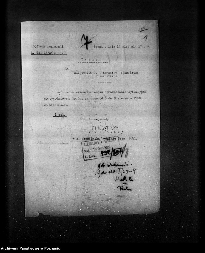 Obraz 5 z jednostki "Sprawozdania sytuacyjne tygodniowe za czas od 3 sierpnia do 30 sierpnia 1928 r."