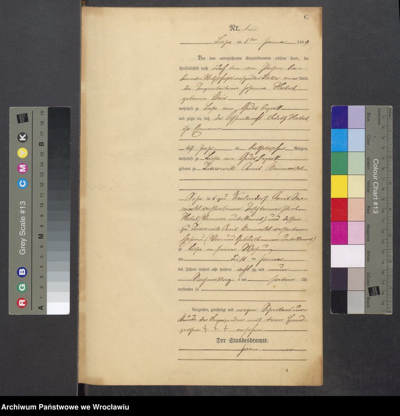 image.from.unit.number "Księga zgonów Leśnica (Deutsch Lissa) 1889"