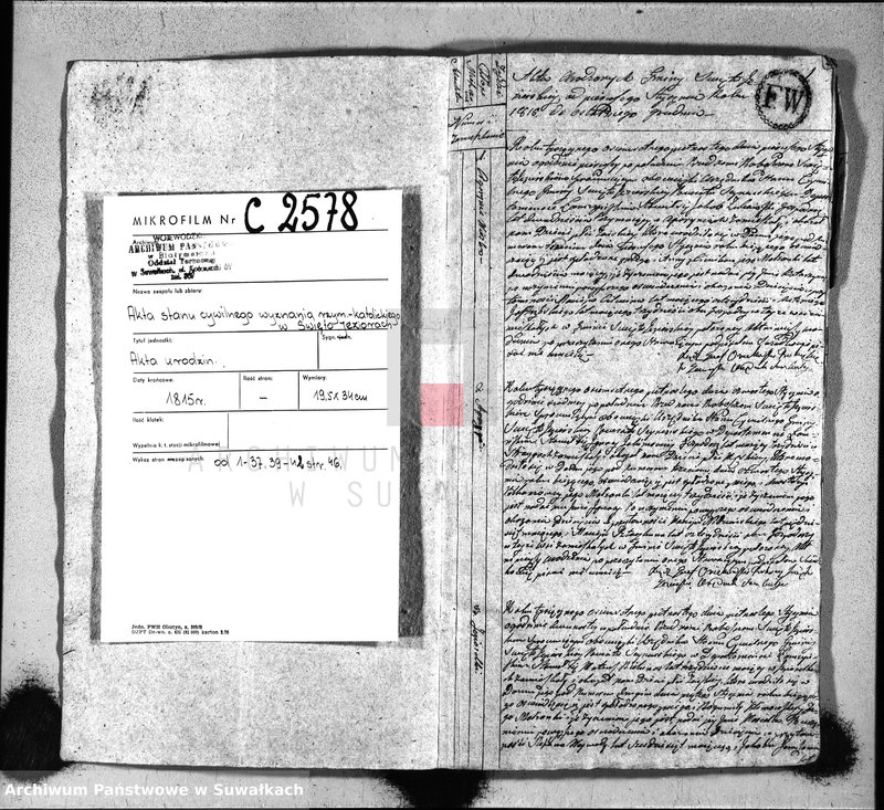 image.from.unit.number "Akta urodzonych gminy święto jeziorskiey od 1-go stycznia 1815 roku aż do ostatniego grudnia"
