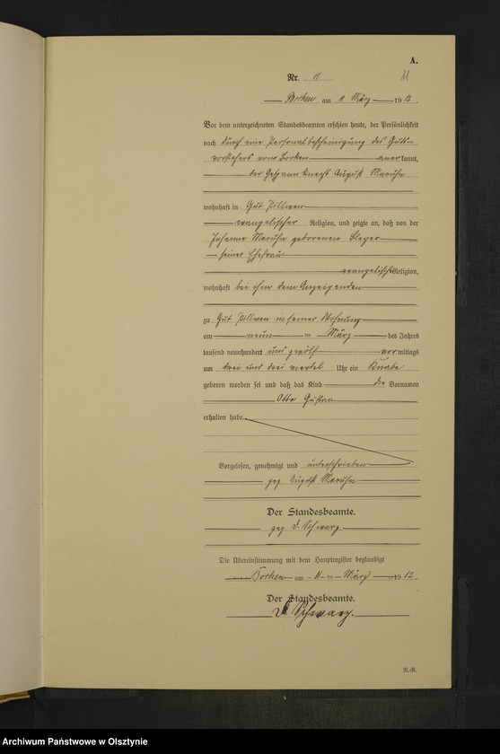 image.from.unit.number "Geburts-Neben-Register Nr 1 - 28 [Księga urodzeń wtóropis]"