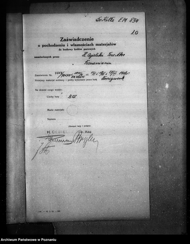 Obraz 14 z jednostki "H. Cegielski - T. A. Poznań - Górna Wilda nr woj. 4541"