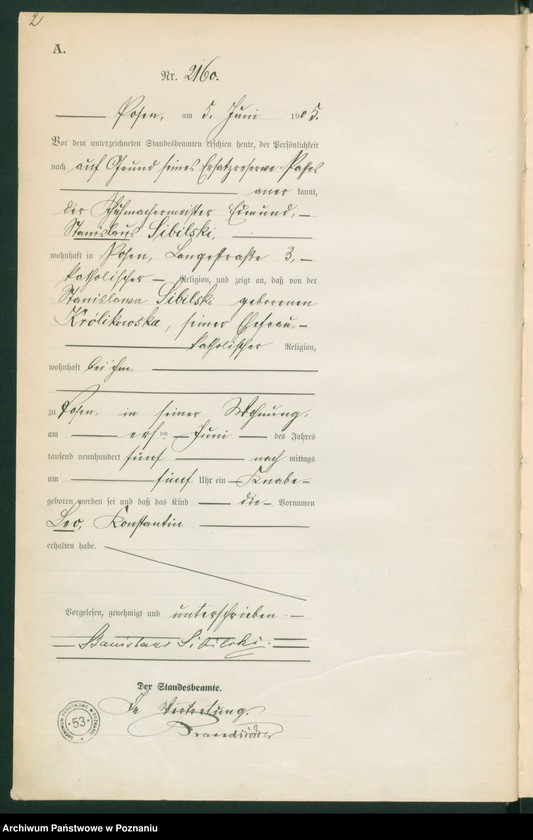 Obraz 4 z jednostki "Księga miejscowa urodzeń tom V"