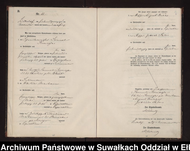 image.from.unit.number "Heiraths-Neben-Register des Preussischen Standes-Amtes Milken Kreis Loetzen"