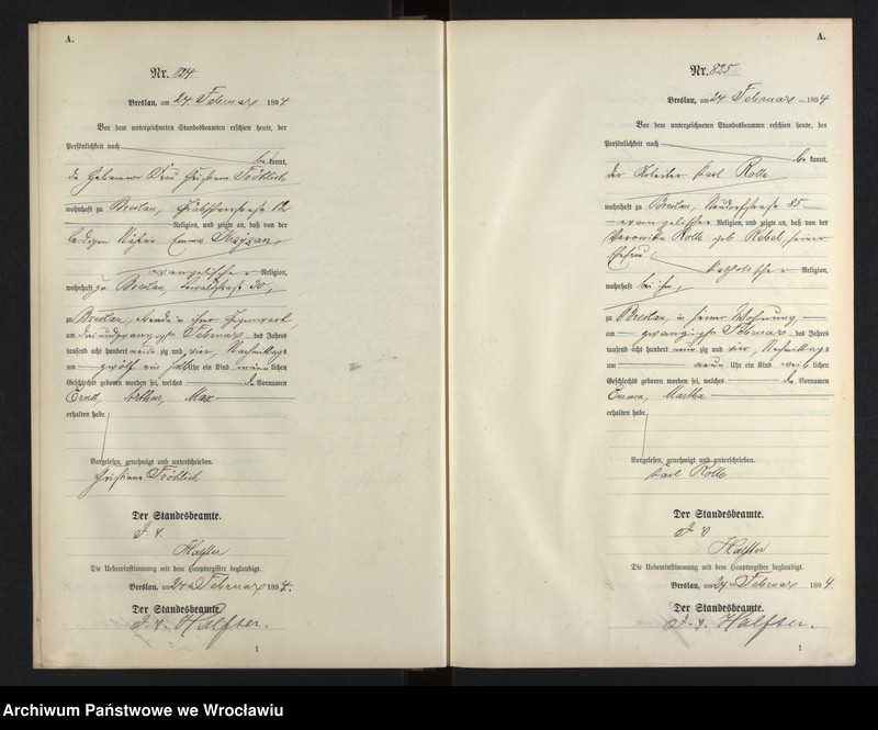 image.from.unit.number "Geburts-Haupt-Register Breslau II 1894 Band 3"