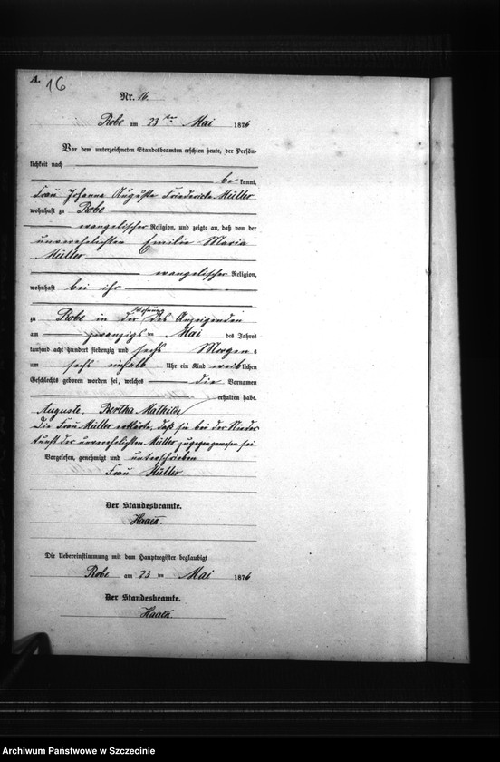 Obraz 19 z jednostki "Geburts-Register (Neben-Register)"