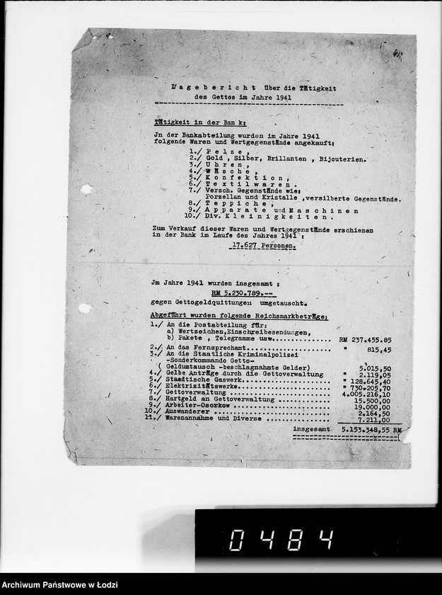 Obraz 6 z jednostki "Jahresberichte [z działalności wydziałów G.V.za 1941r.]"
