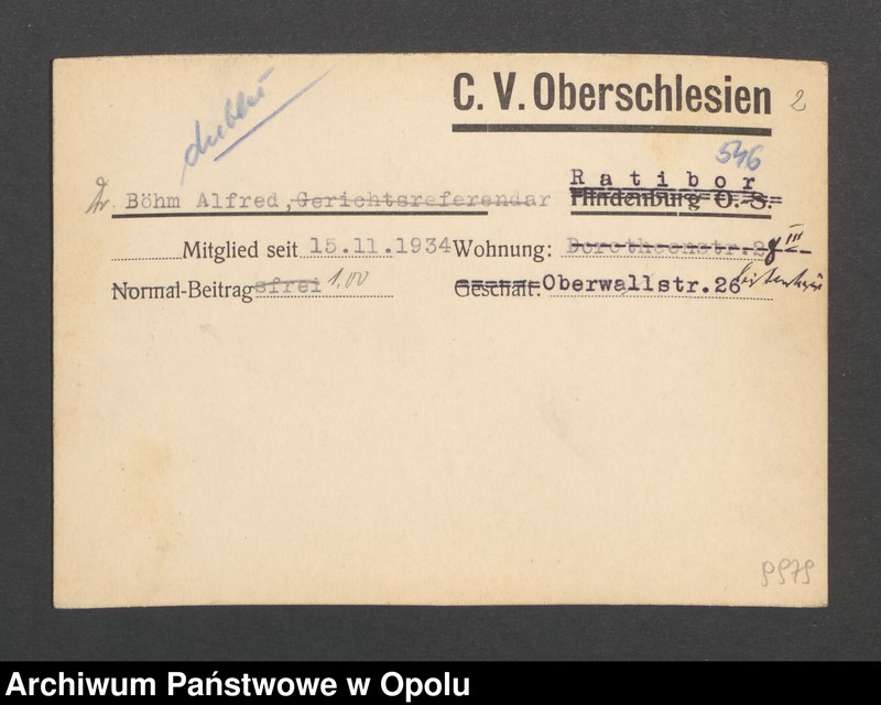 Obraz 4 z jednostki "[Böhm Alfred, Ratibor]"