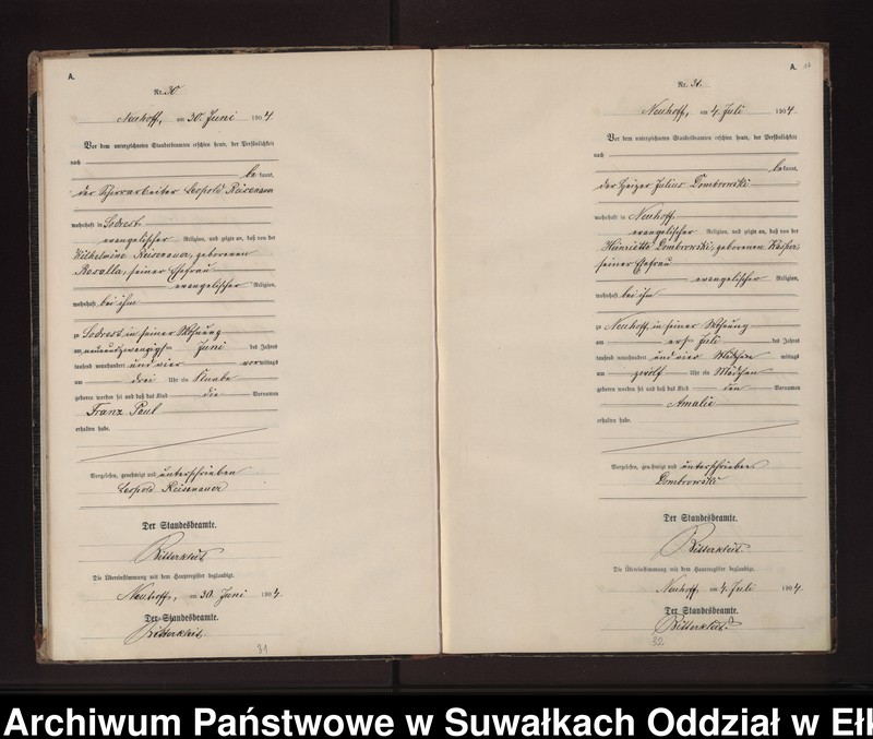image.from.unit.number "Geburts-Neben-Register des Preussischen Standes-Amtes Neuhoff Kreis Loetzen"