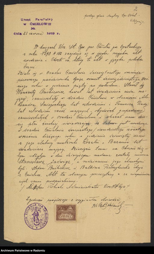 image.from.unit.number "[Załączniki do akt metrykalnych parafii Chlewiska z 1919 roku]"