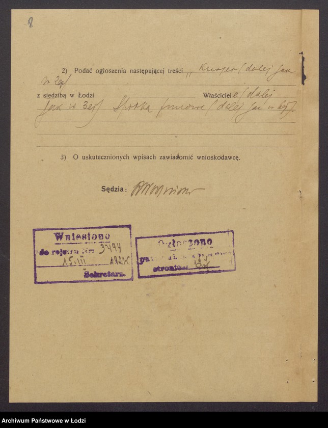 Obraz 10 z jednostki "Sulim Mielnik, Salomon Rosenberg- Kurier-Sulim Mielnik i S-ka- przedsiębiorstwo pocztowej ekspedycji i przesyłek"