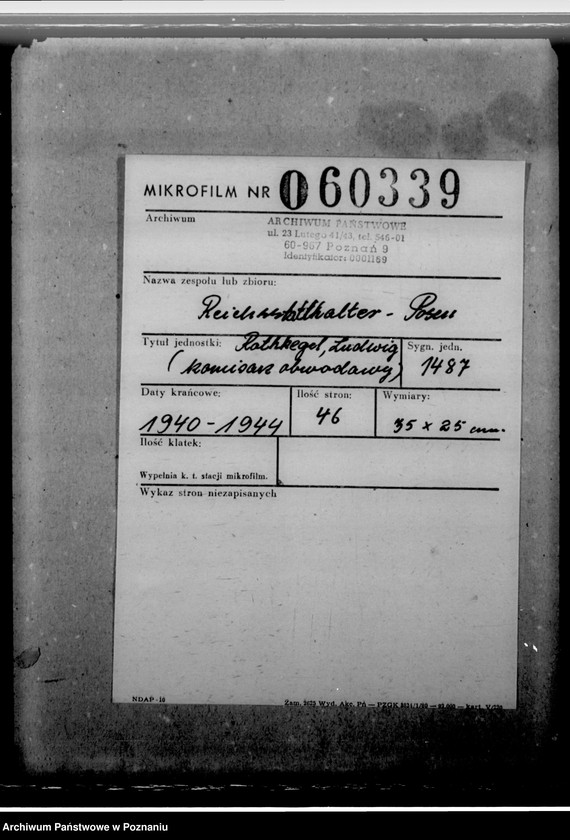 Obraz 2 z jednostki "Rothkegel, Ludwig - komisarz obwodowy"