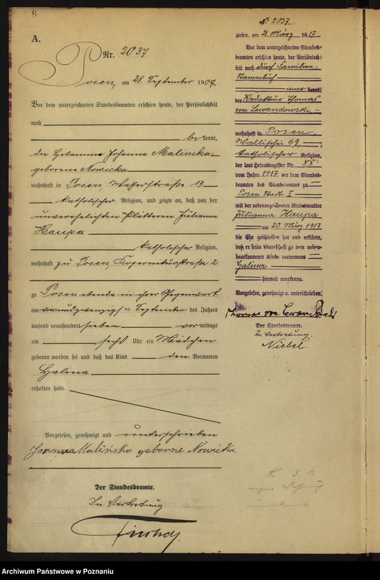 Obraz 10 z jednostki "Księga miejscowa urodzeń tom V [Rejestr główny urodzeń]"