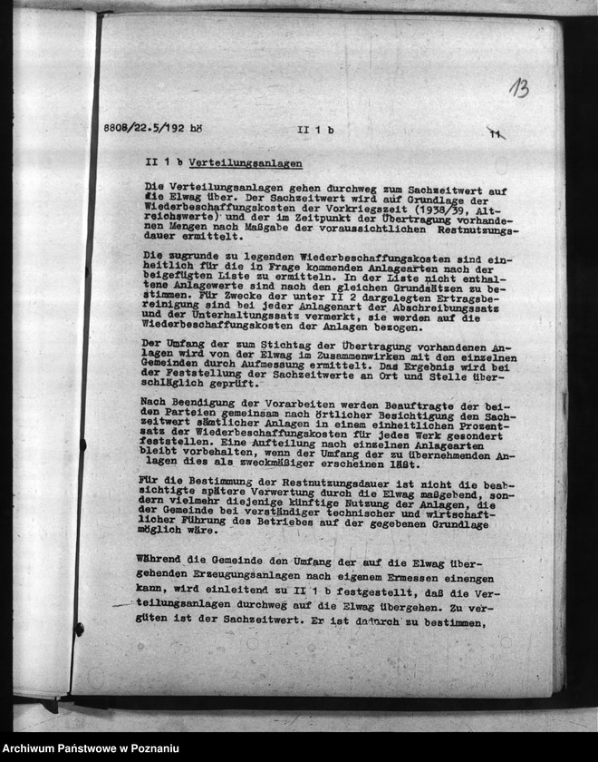 Obraz 17 z jednostki "Erläuterungen zu den Richtlinien für die Übertragung gemeindlicher Elektrizitätsversorgungsunternehmen auf die Elektrizitätswerke Wartheland A.G. - Posen"